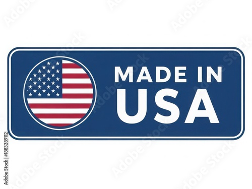 Proudly displaying the made in usa label isolated on white background