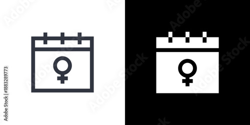 Womens Day icon concept with flat Black White Background. Vector illustration.