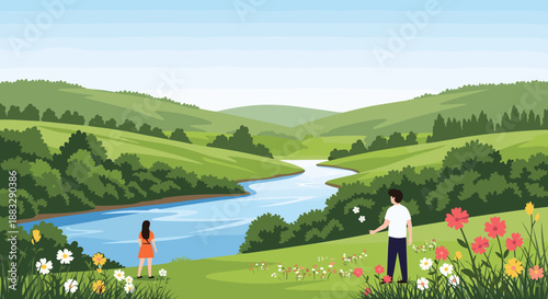 Smiling green grasshopper standing on a white background, illustrated with large eyes and a friendly face for nature themes.