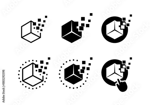 digital box icon design vector
