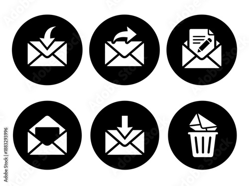 email vector set icon for communication and message sending