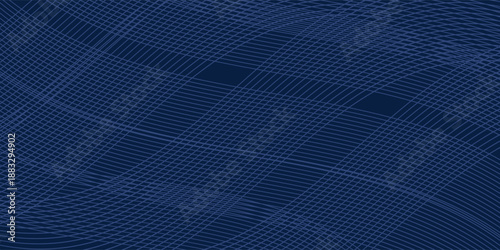 3D modern wave curve abstract presentation background. Luxury paper cut background. Vector illustration. Unique dark blue background
