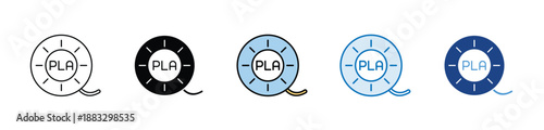 PLA minimal icon set multiple style collection