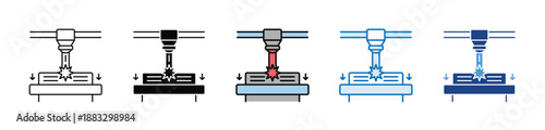 Selective Laser -Sintering minimal icon set multiple style collection