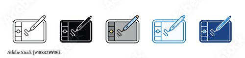 Tablet Drawing minimal icon set multiple style collection