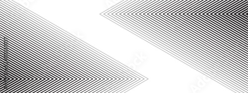 Repeated linear arrows with gradient effect moving toward each other. Fast, speed or motion website background. Abstract striped print. Minimalist geometric banner. Vector graphic illustration