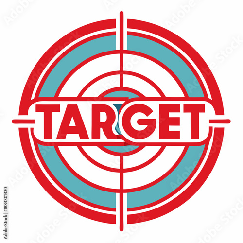 Black and white bullseye target with the word target in it