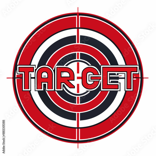 Monochrome Target with Crosshairs and Bold Text, Precision and Accuracy Concept