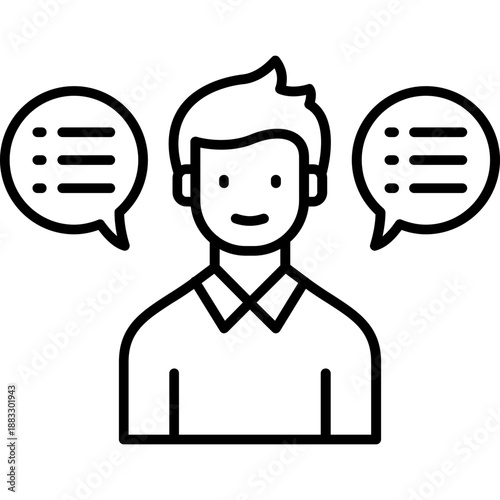Conversation Bubble Outline Icon