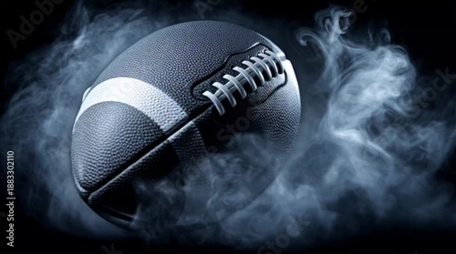 Close-up of a football spinning through the air during kickoff
