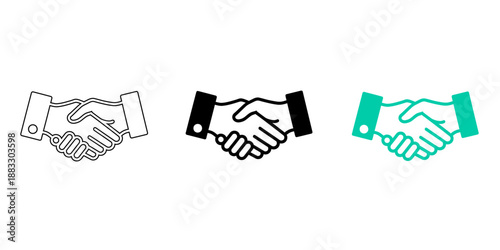 Business Partnership Handshake Icon  Corporate Agreement, Successful Deal, and Collaborative Teamwork Symbols