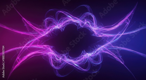 Hypnotic abstract rendering of energy waves, featuring vibrant gradients of purple, blue, and pink. Modern digital art background design ,illumination ,ethereal ,Abstract