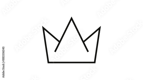 A minimalist, black and white illustration of a crown against a clean white background