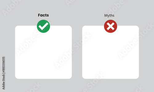 A template for distinguishing between facts and myths using check and cross marks