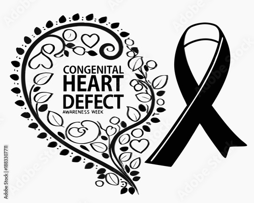 Congenital Heart Defect Awareness Week Vector Graphic, Heart Health and Medical Awareness Illustration