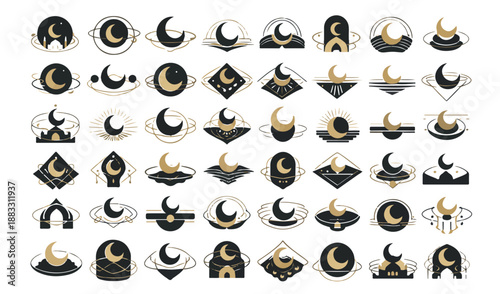 Vector illustration of a flat fitness icon set featuring black and white sport symbols and web design elements in a circular collection for business sign button use