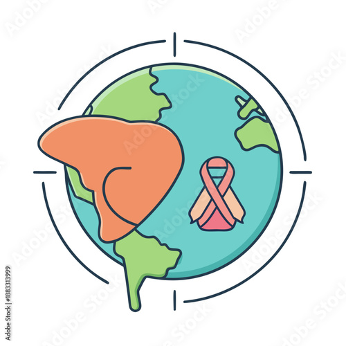 World hepatitis day and Liver disease thin line icon . Editable stroke . Vector .