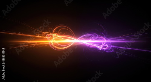 Abstract digital energy background showing vibrant swirling light gradients and intense radiant glow on a dark field ,bright ,light ,dynamic