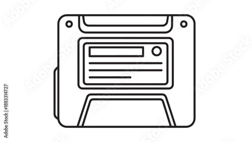 Outline illustration of a Game Boy Advance SP, a classic handheld gaming console for retro gaming enthusiasts.