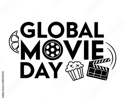 Global Movie Day Vector Graphic, Film Industry and Entertainment Concept Illustration