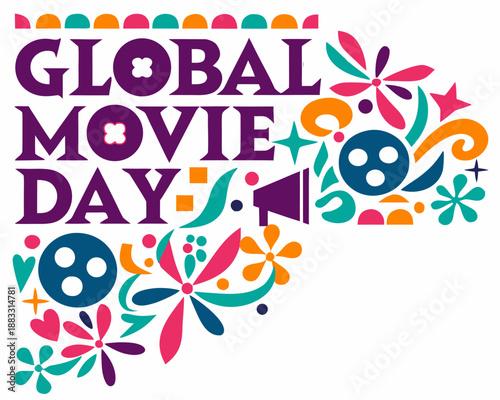 Global Movie Day Vector, Film Festival and Entertainment Awareness Design