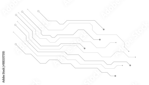 Technology black circuit diagram concept. High-tech circuit board connection system.Vector abstract technology on a white background.