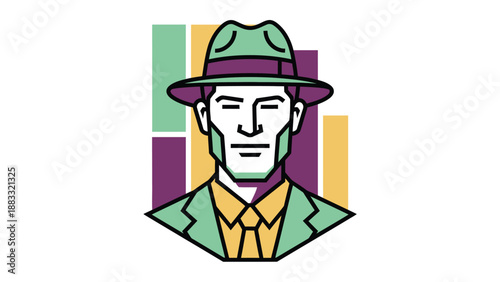 Stylish man in a fedora hat, a portrait of a sophisticated gentleman.