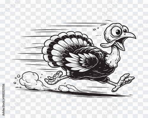 Speedy Cartoon Turkey on the Run