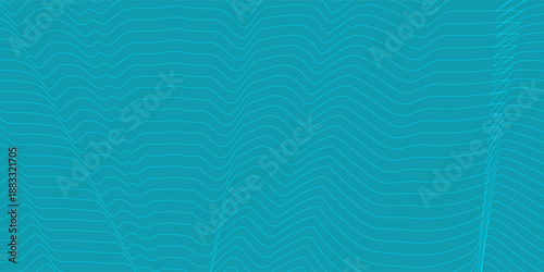 Blue curvy geometric lines wave pattern texture on colorful background. Wave Stripe Background. Abstract background with distorted shapes.. illusion of movement, op art pattern.