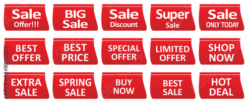 Sale tags Set. Special offer, Offer only today, big sale, discount, best price, banner set.