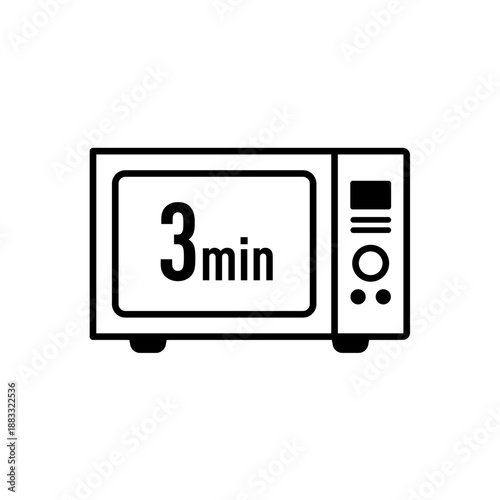 3分タイマーの電子レンジアイコン