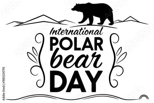 International Polar Bear Day Vector, Wildlife Preservation and Global Climate Awareness Graphic
