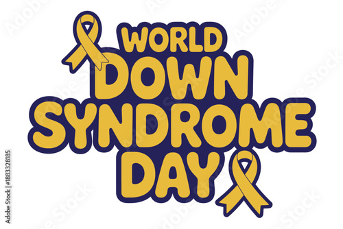 World Down Syndrome Day Awareness Yellow Ribbon Symbol