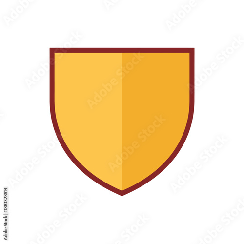 Free Download Yellow Shield Icon with Red Outline - GFXLoad
