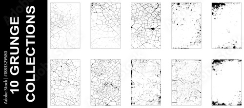 Monochrome grunge noise backdrop, horizontal static streaks and scattered speckle dust. Grunge texture set. Vector 