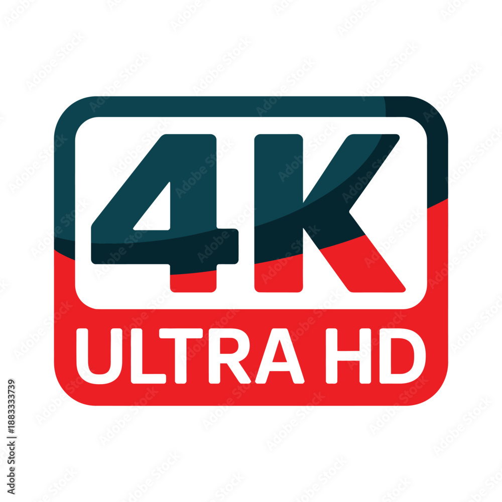 Fototapeta premium 4K Ultra HD logo, high definition, red and blue graphic design element