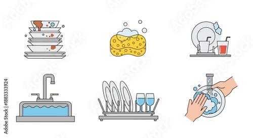 Clean Kitchen Sink With Dishes Drying Rack And Sponge For Washing Food Utensils And Dinnerware Home Chores Household Tasks