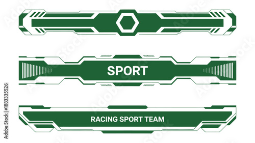 Green car stripes design, dynamic racing lines, sport decal vinyl graphics, automobile decoration, race stripe stickers, car, bike, truck vector illustration, sporty automotive pattern, speed-inspired