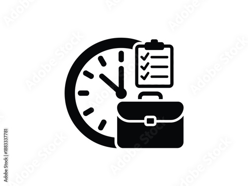 Time management and productivity isolated on white background, Vector, illustration