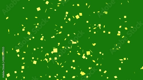 4k Colorful fireworks confetti explodes, explosion and fall of confetti. confetti celebration, confetti burst effect from the inside glitter background with gold slowly falling on green screen
