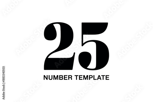 Black Number 25 Template Design