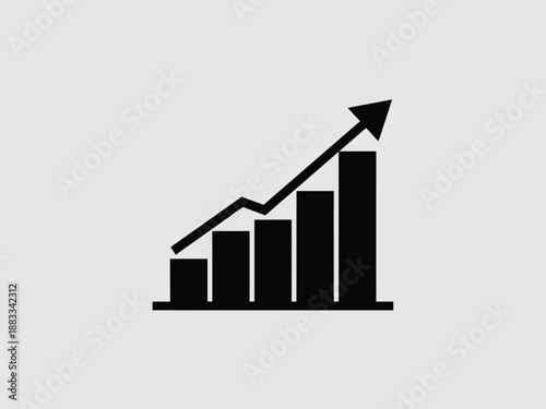 Growth chart indicating increase isolated on white background, Vector, illustration