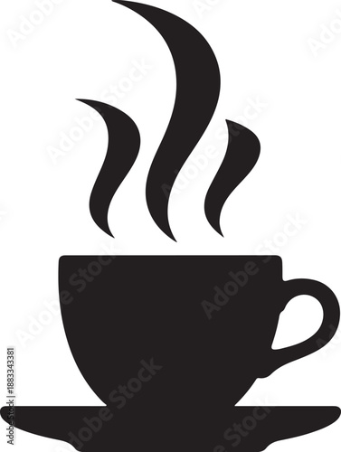 Cuadro en lienzo Steaming Coffee Cup Icon Vector Illustration on joe day