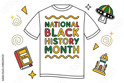Black History Month Vector Graphic, Civil Rights and African American Culture Concept