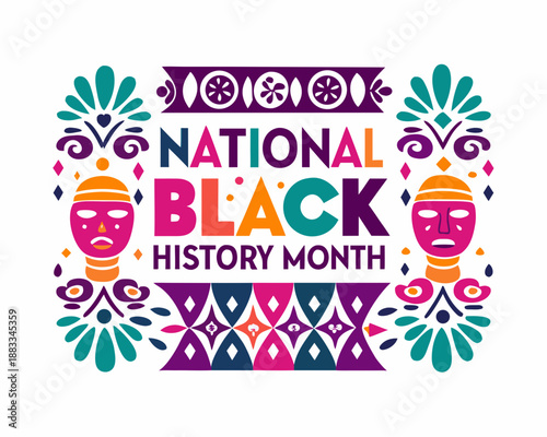 National Black History Month Vector Illustration, African American Heritage and Celebration Design