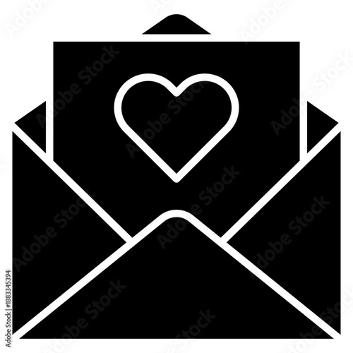 love letter glyph icon
