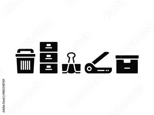 Office organization tools isolated on white background, Vector, illustration