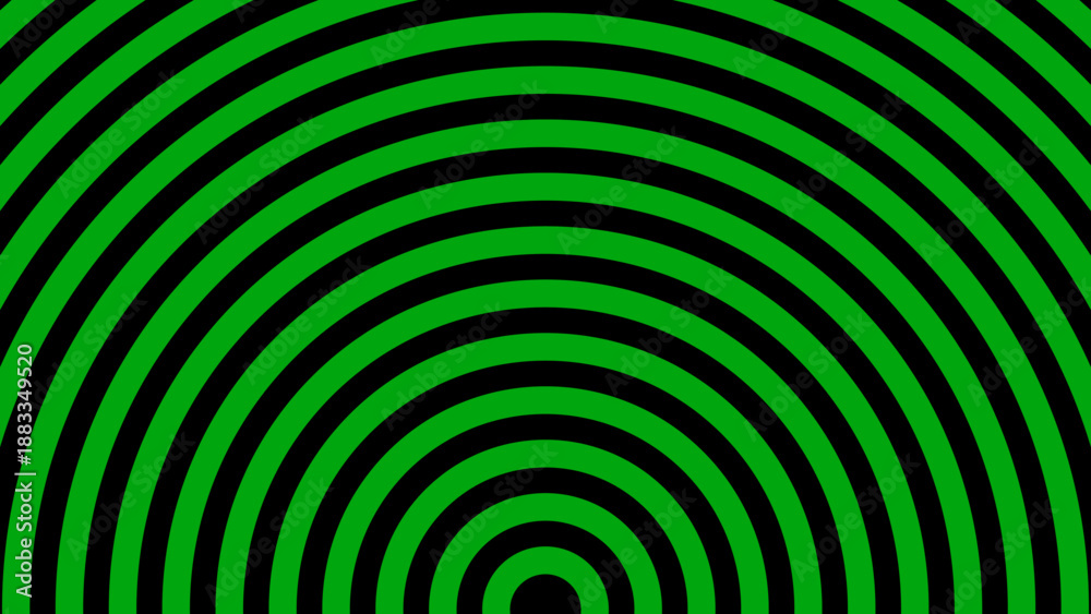 Naklejka premium Abstract Green and Black Concentric Half Circle Curved Background