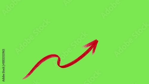 Cursive Pointing Arrow Animation on green background