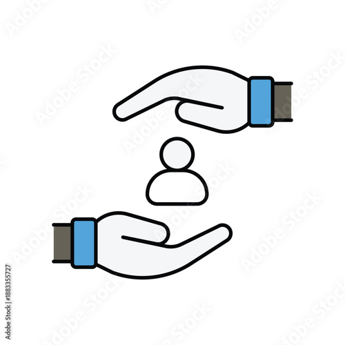 Empowerment  icon with white background vector stock illustration